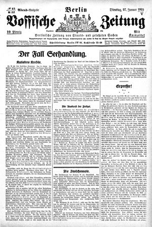 Vossische Zeitung vom 27.01.1925