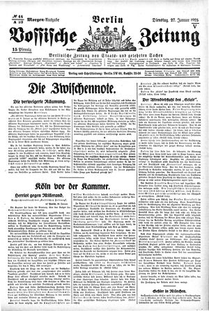 Vossische Zeitung vom 27.01.1925