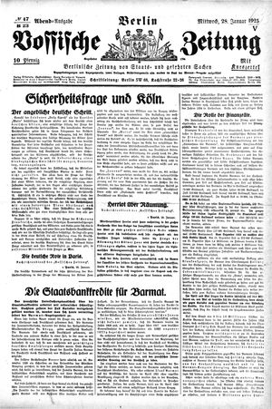 Vossische Zeitung vom 28.01.1925
