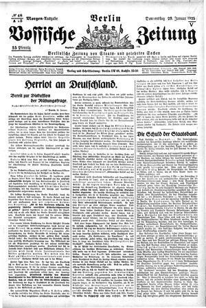 Vossische Zeitung vom 29.01.1925