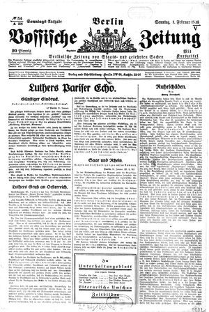 Vossische Zeitung vom 01.02.1925