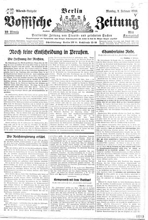 Vossische Zeitung vom 02.02.1925