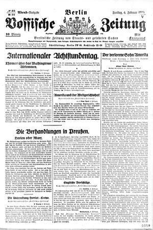 Vossische Zeitung vom 06.02.1925