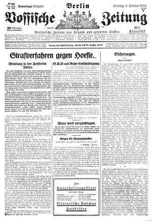 Vossische Zeitung on Feb 8, 1925