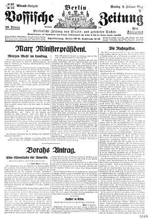 Vossische Zeitung vom 09.02.1925