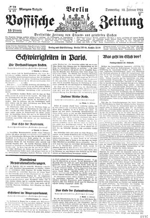 Vossische Zeitung vom 12.02.1925