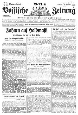 Vossische Zeitung vom 13.02.1925