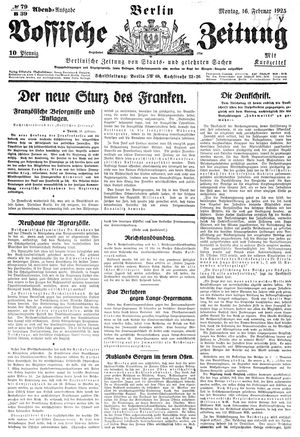 Vossische Zeitung vom 16.02.1925