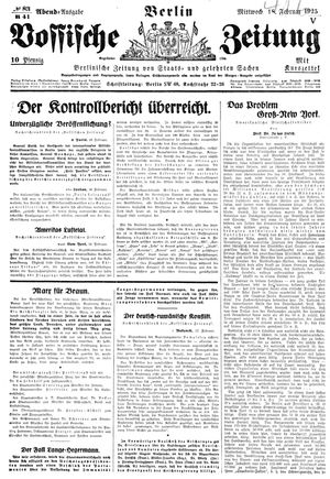 Vossische Zeitung vom 18.02.1925