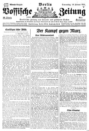 Vossische Zeitung vom 19.02.1925