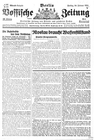 Vossische Zeitung vom 20.02.1925
