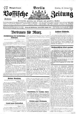 Vossische Zeitung vom 24.02.1925