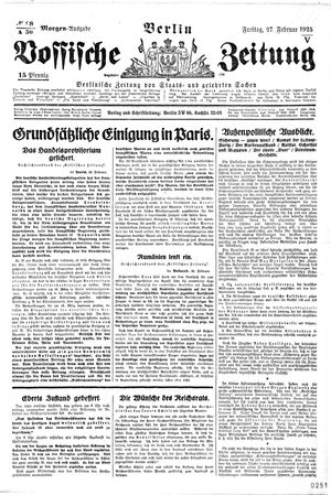 Vossische Zeitung on Feb 27, 1925
