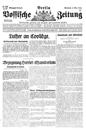 Vossische Zeitung vom 04.03.1925