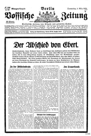 Vossische Zeitung on Mar 5, 1925