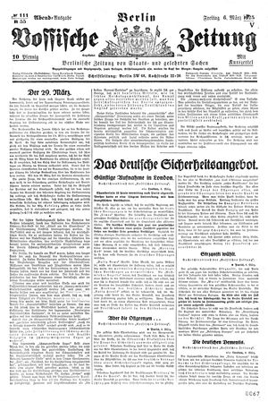 Vossische Zeitung on Mar 6, 1925