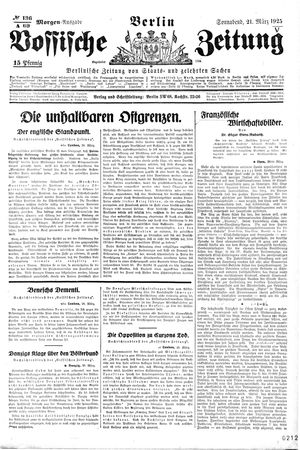 Vossische Zeitung vom 21.03.1925