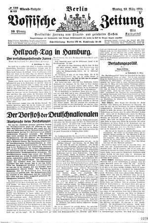 Vossische Zeitung vom 23.03.1925