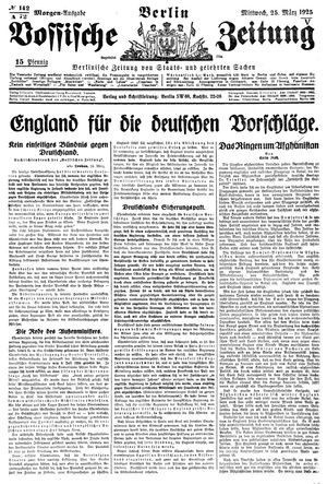 Vossische Zeitung on Mar 25, 1925
