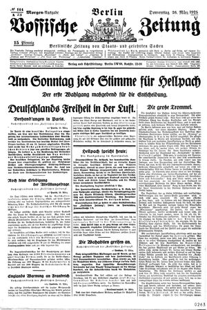 Vossische Zeitung vom 26.03.1925