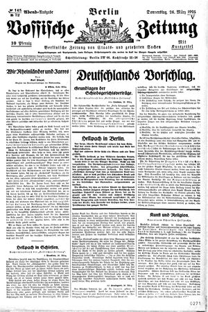 Vossische Zeitung vom 26.03.1925