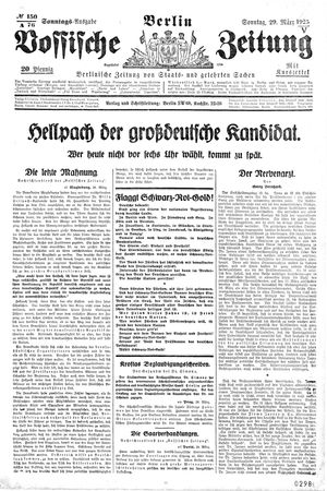 Vossische Zeitung vom 29.03.1925