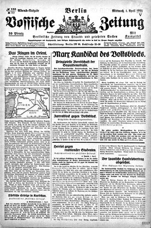 Vossische Zeitung on Apr 1, 1925