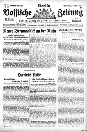 Vossische Zeitung on Apr 4, 1925