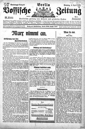 Vossische Zeitung on Apr 5, 1925