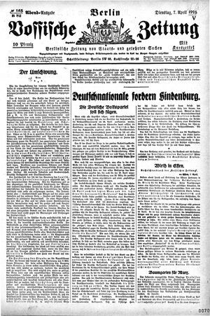 Vossische Zeitung vom 07.04.1925