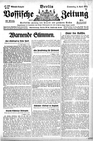 Vossische Zeitung vom 09.04.1925