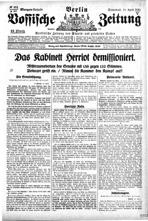 Vossische Zeitung vom 11.04.1925