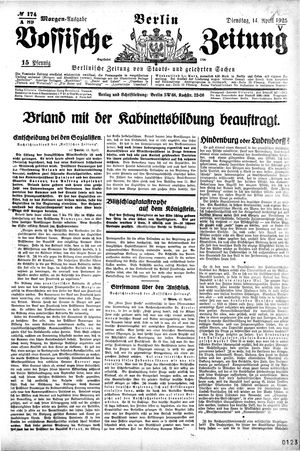 Vossische Zeitung vom 14.04.1925