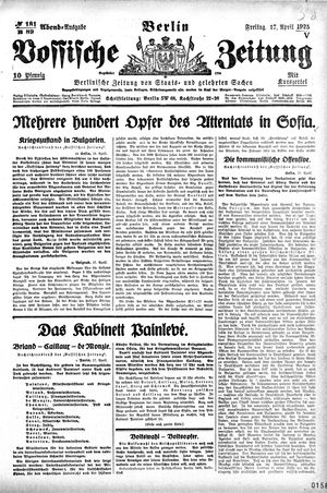 Vossische Zeitung vom 17.04.1925