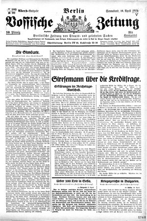 Vossische Zeitung on Apr 18, 1925