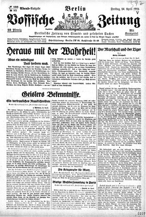 Vossische Zeitung vom 24.04.1925