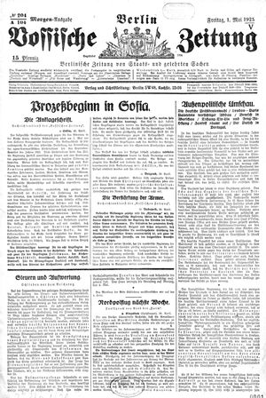 Vossische Zeitung vom 01.05.1925