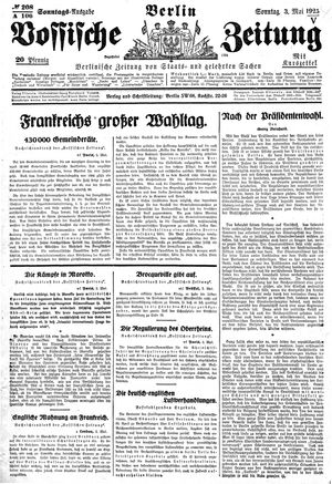 Vossische Zeitung vom 03.05.1925