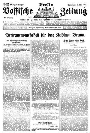 Vossische Zeitung vom 09.05.1925