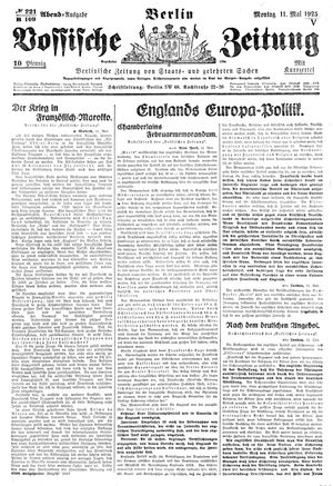 Vossische Zeitung vom 11.05.1925