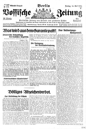 Vossische Zeitung vom 15.05.1925