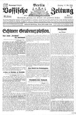 Vossische Zeitung on May 17, 1925