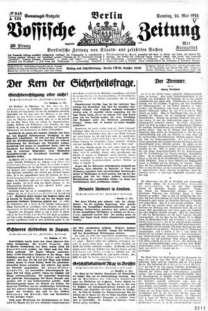 Vossische Zeitung on May 24, 1925