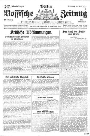 Vossische Zeitung vom 27.05.1925