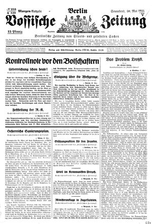 Vossische Zeitung on May 30, 1925