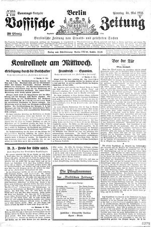 Vossische Zeitung vom 31.05.1925
