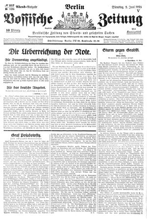 Vossische Zeitung on Jun 2, 1925