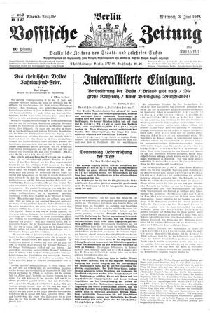 Vossische Zeitung vom 03.06.1925