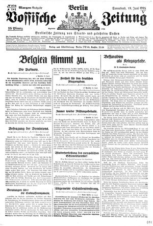 Vossische Zeitung vom 13.06.1925
