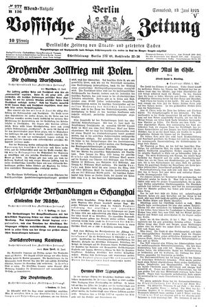Vossische Zeitung on Jun 13, 1925